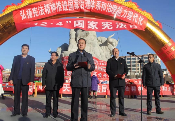 县委常委,县委政法委书记,公安局党委书记,局长胡兆勇致辞